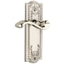 Grandeur Parthenon Solid Brass Rose Right Handed Passage Door Lever Set with Portofino Door Lever Set and 2-3/4" Backset Polished Nickel