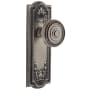 Grandeur Parthenon Solid Brass Rose Passage Door Knob Set with Soliel Door Knob Set and 2-3/4" Backset Antique Pewter