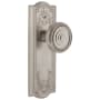 Grandeur Parthenon Solid Brass Rose Passage Door Knob Set with Soliel Door Knob Set and 2-3/4" Backset Satin Nickel