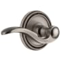Grandeur Soleil Solid Brass Right Handed Passage Door Lever Set with Bellagio Lever and 2-3/4" Backset Antique Pewter