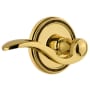 Grandeur Soleil Solid Brass Right Handed Passage Door Lever Set with Bellagio Lever and 2-3/4" Backset Lifetime Brass