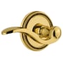 Grandeur Soleil Solid Brass Right Handed Passage Door Lever Set with Bellagio Lever and 2-3/4" Backset Polished Brass