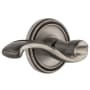 Grandeur Soleil Solid Brass Right Handed Passage Door Lever Set with Portofino Lever and 2-3/4" Backset Antique Pewter