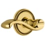 Grandeur Soleil Solid Brass Right Handed Passage Door Lever Set with Portofino Lever and 2-3/4" Backset Polished Brass