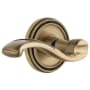 Grandeur Soleil Solid Brass Right Handed Passage Door Lever Set with Portofino Lever and 2-3/4" Backset Vintage Brass
