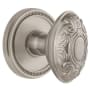 Grandeur Soleil Solid Brass Passage Door Knob Set with Grande Victorian Knob and 2-3/4" Backset Satin Nickel