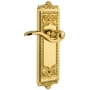 Grandeur Windsor Solid Brass Rose Right Handed Passage Door Lever Set with Bellagio Lever and 2-3/4" Backset Lifetime Brass
