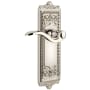 Grandeur Windsor Solid Brass Rose Right Handed Passage Door Lever Set with Bellagio Lever and 2-3/4" Backset Polished Nickel