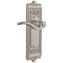 Grandeur Windsor Solid Brass Rose Right Handed Passage Door Lever Set with Bellagio Lever and 2-3/4" Backset Satin Nickel