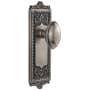 Grandeur Windsor Solid Brass Rose Passage Door Knob Set with Eden Prairie Knob and 2-3/4" Backset Antique Pewter