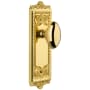 Grandeur Windsor Solid Brass Rose Passage Door Knob Set with Eden Prairie Knob and 2-3/4" Backset Lifetime Brass