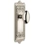 Grandeur Windsor Solid Brass Rose Passage Door Knob Set with Eden Prairie Knob and 2-3/4" Backset Polished Nickel