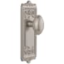 Grandeur Windsor Solid Brass Rose Passage Door Knob Set with Eden Prairie Knob and 2-3/4" Backset Satin Nickel
