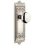 Grandeur Windsor Solid Brass Rose Passage Door Knob Set with Fifth Avenue Knob and 2-3/4" Backset Polished Nickel