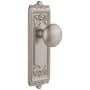 Grandeur Windsor Solid Brass Rose Passage Door Knob Set with Fifth Avenue Knob and 2-3/4" Backset Satin Nickel