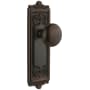 Grandeur Windsor Solid Brass Rose Passage Door Knob Set with Fifth Avenue Knob and 2-3/4" Backset Timeless Bronze
