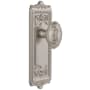 Grandeur Windsor Solid Brass Rose Passage Door Knob Set with Grande Victorian Knob and 2-3/4" Backset Satin Nickel