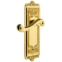 Grandeur Windsor Solid Brass Rose Right Handed Passage Door Lever Set with Newport Lever and 2-3/4" Backset Lifetime Brass