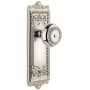 Grandeur Windsor Solid Brass Rose Passage Door Knob Set with Parthenon Knob and 2-3/4" Backset Polished Nickel