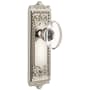 Grandeur Windsor Solid Brass Rose Passage Door Knob Set with Provence Crystal Knob and 2-3/4" Backset Polished Nickel