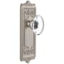 Grandeur Windsor Solid Brass Rose Passage Door Knob Set with Provence Crystal Knob and 2-3/4" Backset Satin Nickel
