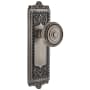 Grandeur Windsor Solid Brass Rose Passage Door Knob Set with Soleil Knob and 2-3/4" Backset Antique Pewter