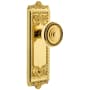 Grandeur Windsor Solid Brass Rose Passage Door Knob Set with Soleil Knob and 2-3/4" Backset Lifetime Brass