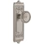 Grandeur Windsor Solid Brass Rose Passage Door Knob Set with Soleil Knob and 2-3/4" Backset Satin Nickel