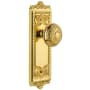 Grandeur Windsor Solid Brass Rose Passage Door Knob Set with Windsor Knob and 2-3/4" Backset Lifetime Brass