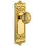 Grandeur Windsor Solid Brass Rose Passage Door Knob Set with Windsor Knob and 2-3/4" Backset Polished Brass