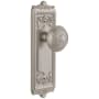 Grandeur Windsor Solid Brass Rose Passage Door Knob Set with Windsor Knob and 2-3/4" Backset Satin Nickel