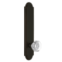 Grandeur Arc Solid Brass Tall Plate Rose Passage Door Knob Set with Chambord Crystal Knob and 2-3/4" Backset Timeless Bronze