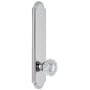 Grandeur Arc Solid Brass Tall Plate Rose Passage Door Knob Set with Versailles Crystal Knob and 2-3/4" Backset Bright Chrome