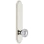 Grandeur Arc Solid Brass Tall Plate Rose Passage Door Knob Set with Versailles Crystal Knob and 2-3/4" Backset Polished Nickel