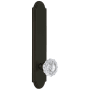 Grandeur Arc Solid Brass Tall Plate Rose Passage Door Knob Set with Versailles Crystal Knob and 2-3/4" Backset Timeless Bronze