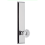 Grandeur Fifth Avenue Solid Brass Tall Plate Passage Door Knob Set with Fontainebleau Crystal Knob and 2-3/4" Backset Bright Chrome