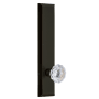 Grandeur Fifth Avenue Solid Brass Tall Plate Passage Door Knob Set with Fontainebleau Crystal Knob and 2-3/4" Backset Timeless Bronze