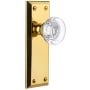Grandeur Fifth Avenue Solid Brass Rose Privacy Door Knob Set with Bordeaux Crystal Knob and 2-3/4" Backset Lifetime Brass