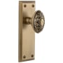 Grandeur Fifth Avenue Solid Brass Rose Privacy Door Knob Set with Grande Victorian Knob and 2-3/4" Backset Vintage Brass