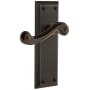 Grandeur Fifth Avenue Solid Brass Rose Right Handed Privacy Door Lever Set with Newport Lever and 2-3/4" Backset Timeless Bronze