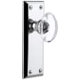 Grandeur Fifth Avenue Solid Brass Rose Privacy Door Knob Set with Provence Crystal Knob and 2-3/4" Backset Bright Chrome