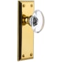 Grandeur Fifth Avenue Solid Brass Rose Privacy Door Knob Set with Provence Crystal Knob and 2-3/4" Backset Lifetime Brass