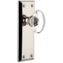 Grandeur Fifth Avenue Solid Brass Rose Privacy Door Knob Set with Provence Crystal Knob and 2-3/4" Backset Polished Nickel