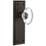 Grandeur Fifth Avenue Solid Brass Rose Privacy Door Knob Set with Provence Crystal Knob and 2-3/4" Backset Timeless Bronze