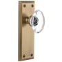 Grandeur Fifth Avenue Solid Brass Rose Privacy Door Knob Set with Provence Crystal Knob and 2-3/4" Backset Vintage Brass