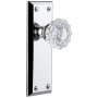 Grandeur Fifth Avenue Solid Brass Rose Privacy Door Knob Set with Versailles Crystal Knob and 2-3/4" Backset Bright Chrome