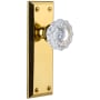 Grandeur Fifth Avenue Solid Brass Rose Privacy Door Knob Set with Versailles Crystal Knob and 2-3/4" Backset Lifetime Brass