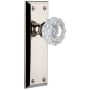 Grandeur Fifth Avenue Solid Brass Rose Privacy Door Knob Set with Versailles Crystal Knob and 2-3/4" Backset Polished Nickel
