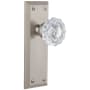 Grandeur Fifth Avenue Solid Brass Rose Privacy Door Knob Set with Versailles Crystal Knob and 2-3/4" Backset Satin Nickel