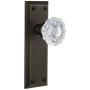 Grandeur Fifth Avenue Solid Brass Rose Privacy Door Knob Set with Versailles Crystal Knob and 2-3/4" Backset Timeless Bronze